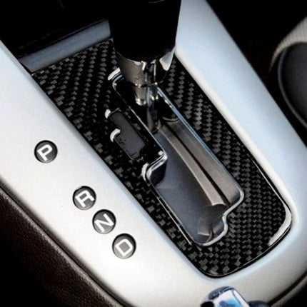 Carbon Fiber Decorative Sticker for Car Gear Shift Panel installed on Chevrolet Cruze gear shift panel, black carbon fiber finish enhancing interior