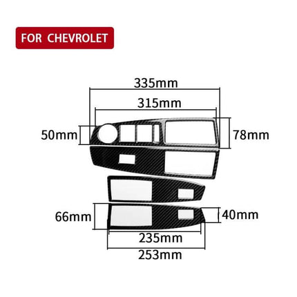 Carbon Fiber Decorative Sticker for Chevrolet Cruze Right Switch - carbon fiber right switch panel decal with dimensions 335x78x66mm