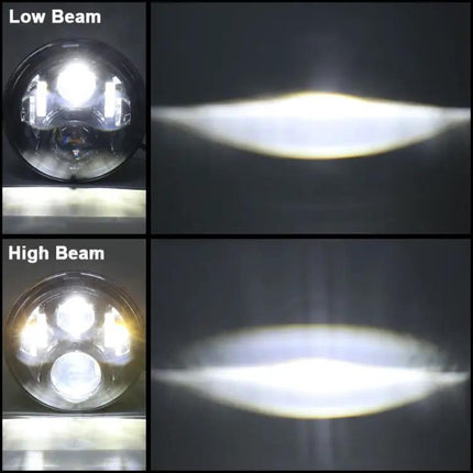 7-Inch Round LED Motorcycle Headlight for Honda in Silver