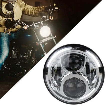 7-Inch Round LED Motorcycle Headlight for Honda in Silver