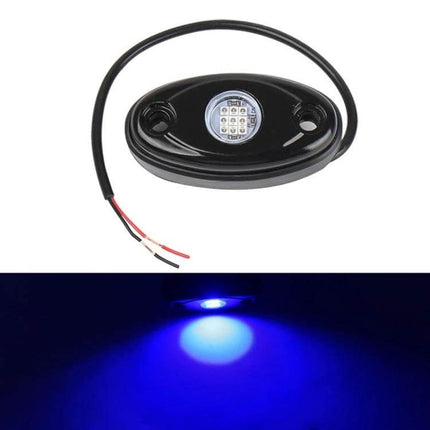 Universal Car Chassis Atmosphere Lights For Interior Ambience - black 9-LED DC12V chassis light pair glowing blue, 800LM, 50,000h, under-dash/footwell accent