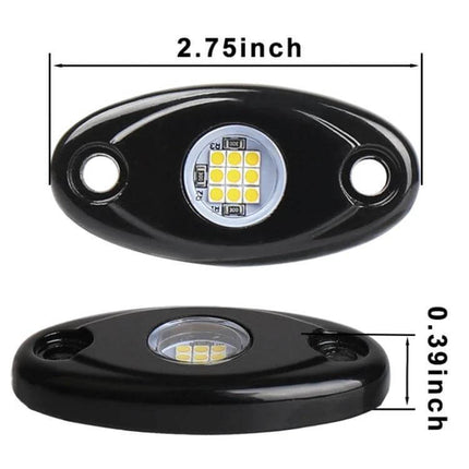 Universal Car Chassis Atmosphere Lights For Interior Ambience - 9 LED slim black chassis light 2.75in x 0.39in for under-dash and footwell glow
