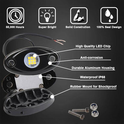 Universal Car Chassis Atmosphere Lights For Interior Ambience - 9 LED waterproof DC12V chassis lights, durable aluminum housing, 50,000 hours, shockproof