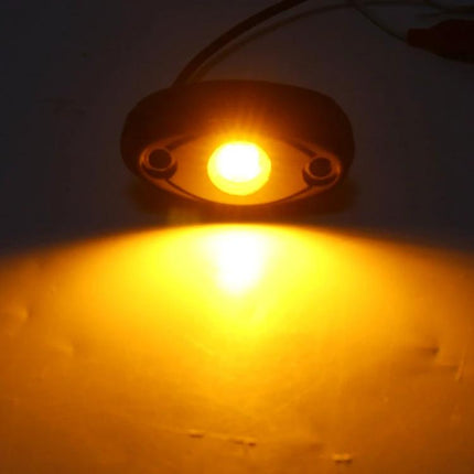 Universal Car Chassis Atmosphere Lights For Interior Ambience - amber 9-LED DC 12V under-dash/footwell accent light, 800LM, 50,000h lifespan