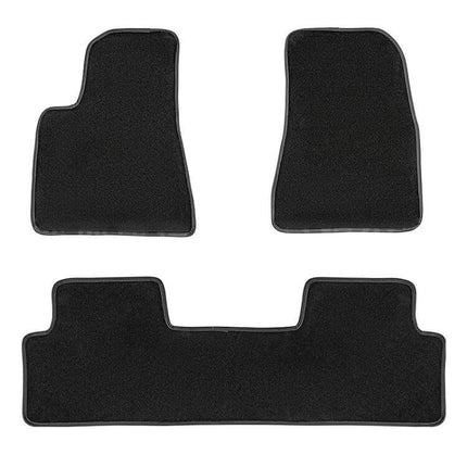 Velvet Foot Mat for Tesla Model 3 Vehicles Before 2021 - black custom-fit velvet car floor mats set protecting interior from dirt and moisture