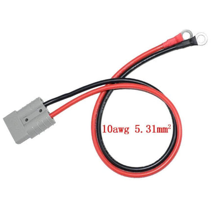 Anderson Plug to O Shape Terminal Booster Cable 0.5m - red and black 10AWG cable with Anderson plug and O-shaped ring terminals for battery connections