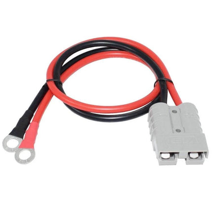Booster Cable 50A 1m For Vehicle Jump Starts Everyday - compact 0.5m red and black cable with ring terminals and gray quick‑connect plug