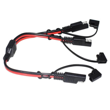 SAE Extension Cable for Dual Car Power Connections and Charging - 0.3m 36V 20A dual SAE leads for battery to accessories