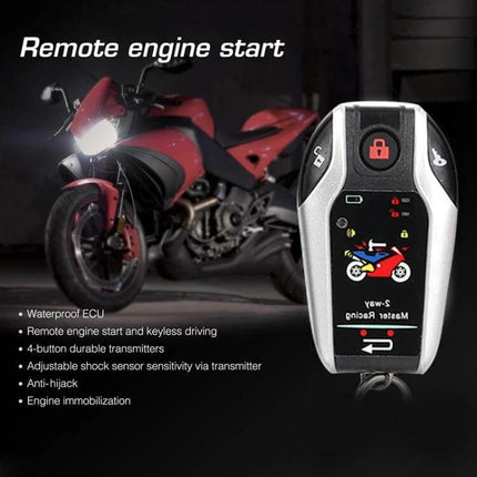 Universal Bidirectional Remote Control Motorcycle Anti-Theft Alarm remote key fob with motorcycle and features
