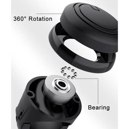 Universal Car Steering Wheel Spinner Knob 360 Degree Rotation Aid, 3R-2251 showing 360° rotation and metal bearing close-up