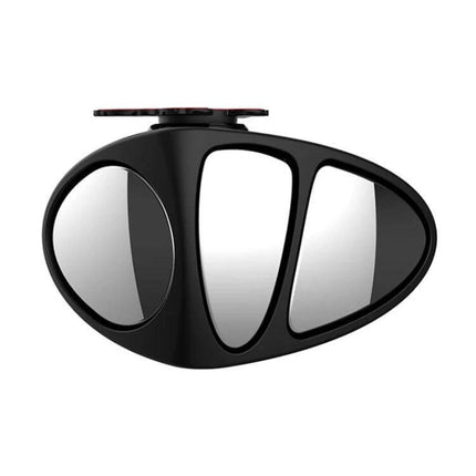 Adjustable Black 3-in-1 Right Side Blind Spot Car Mirror for Visibility mounted on vehicle side for improved lane change and reversing visibility