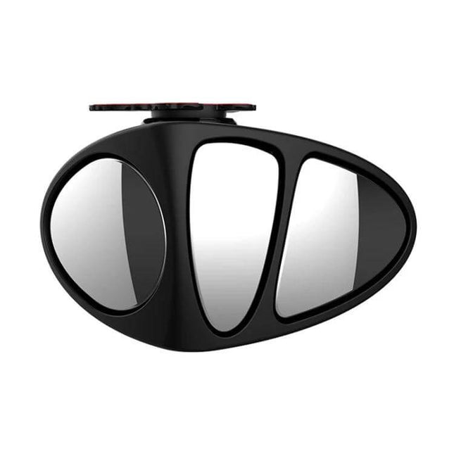 Adjustable Black 3-in-1 Right Side Blind Spot Car Mirror for Visibility mounted on vehicle side for improved lane change and reversing visibility