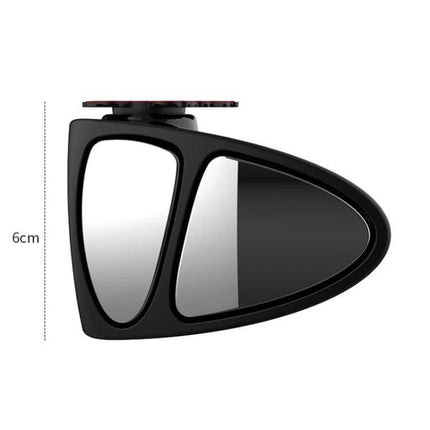 Adjustable Black 3-in-1 Right Side Blind Spot Car Mirror for Visibility - compact 3-lens black right-side mirror, 6cm height, improves lane change visibility