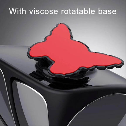 Adjustable Black 3-in-1 Right Side Blind Spot Car Mirror for Visibility - close-up of rotatable viscose base butterfly pad attached to mirror