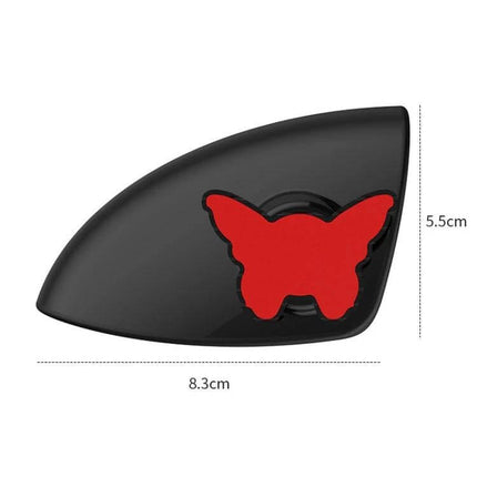 Adjustable 3 in 1 Blind Spot Mirror for Vehicle Left Side - black left-side mirror with red butterfly pad, 8.3x5.5cm high-definition glass