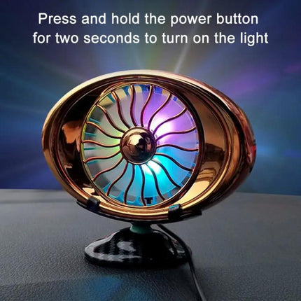 Car Vent Fan USB LED Lamp, Portable 3-Speed for Cars | Syndmart