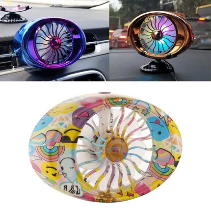Car Vent Fan USB LED Lamp, Portable 3-Speed for Cars