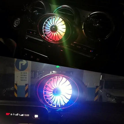 Car Vent Fan USB LED Lamp, Portable 3-Speed for Cars | Syndmart