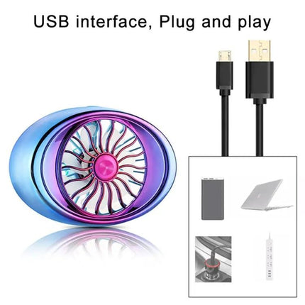 Car Vent Fan USB LED Lamp, Portable 3-Speed for Cars | Syndmart