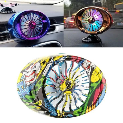Car Vent Fan USB LED Lamp, Portable 3-Speed for Cars