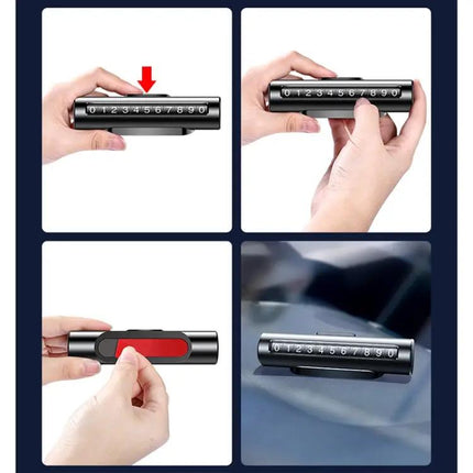 Temporary Parking Metal Roller Card for Car Dashboards