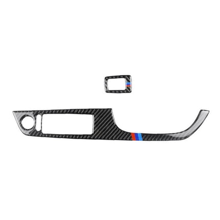 Right Side Carbon Fiber Decorative Sticker for BMW Cars – textured carbon fiber panel with blue-red accent for exterior styling