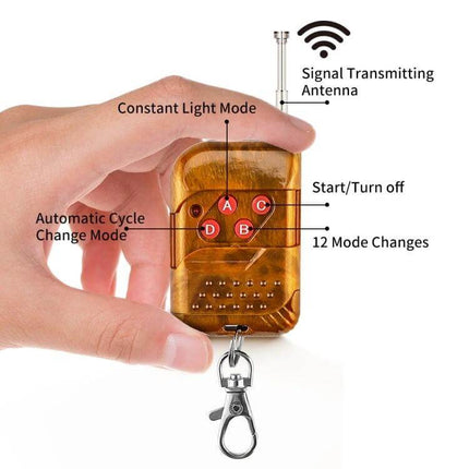 Vehicle Front Grille Emergency Strobe Light 4 In 1 remote control for 12-mode amber LED strobe, grille mount signal with antenna and clip