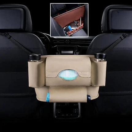 Car Front Seat Hanging Storage Bag for Paper Towels and Cups