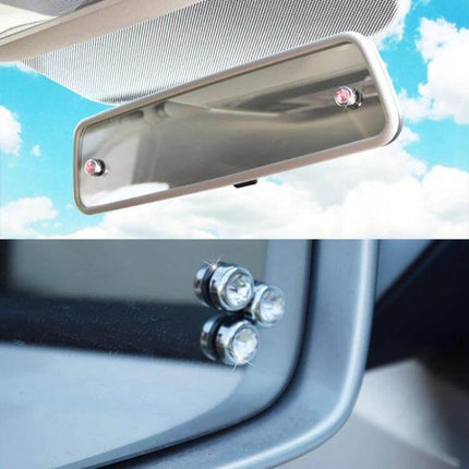 Crystal Diamond Sticker Set for Car Personalization, 6 Pieces - adhesive crystal dashboard and mirror car decoration set