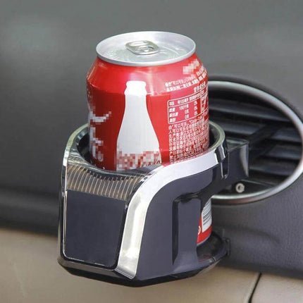 2-in-1 Magnetic Car Air Vent Holder for Phone and Cup mounted on vent holding a soda can securely