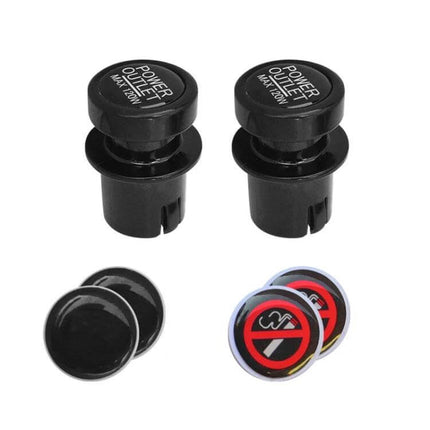 Protective Dust Cover for Car Cigarette Lighter Sockets, 2-Pack – black snap-in dust caps to keep sockets clean and child-safe