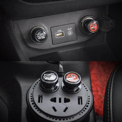 Protective Dust Cover for Car Cigarette Lighter Sockets, 2-Pack installed on vehicle power outlets to keep sockets clean and free of dust