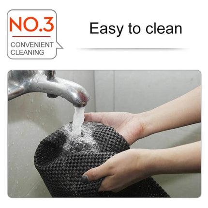 Versatile Car Anti-Slip Mat, 150x50cm for Securing Trunk Items - PVC foam mat being rinsed under tap to show easy to clean non-slip surface