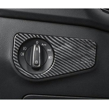 Carbon Fiber Headlight Switch Decorative Sticker for Volkswagen Tiguan L - carbon fiber interior trim around headlight switch