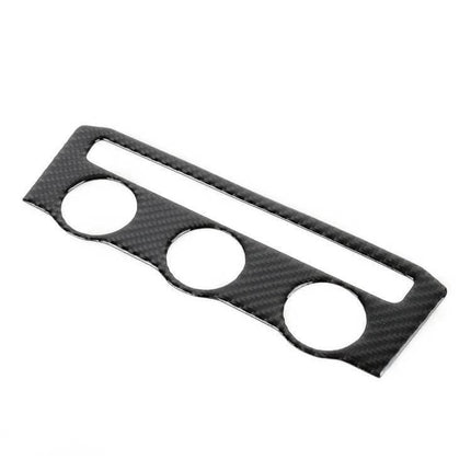 Carbon Fiber Decorative Sticker for Volkswagen Tiguan L Panel shown as black carbon fiber trim with three circular cutouts and rectangular slot