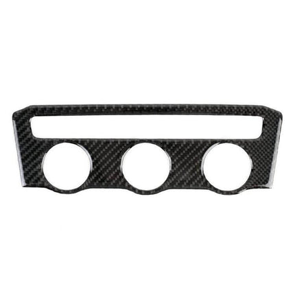 Carbon Fiber Decorative Sticker for Volkswagen Tiguan L Panel — black carbon fiber trim for dashboard with three circular vent cutouts