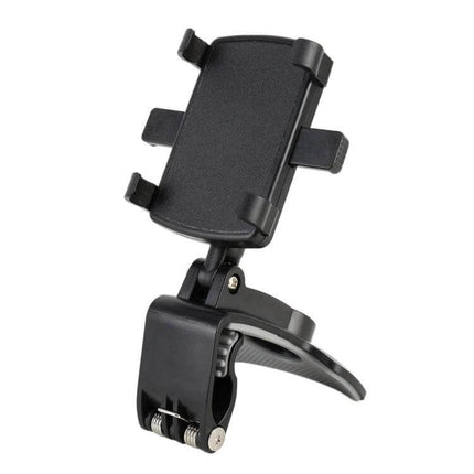 Universal Car Dashboard Mobile Phone Holder with Adjustable Angle mounted on dash clamp for hands-free navigation and secure grip