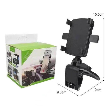 Universal Car Dashboard Mobile Phone Holder with Adjustable Angle - black adjustable-angle dashboard mount for hands-free navigation and calls