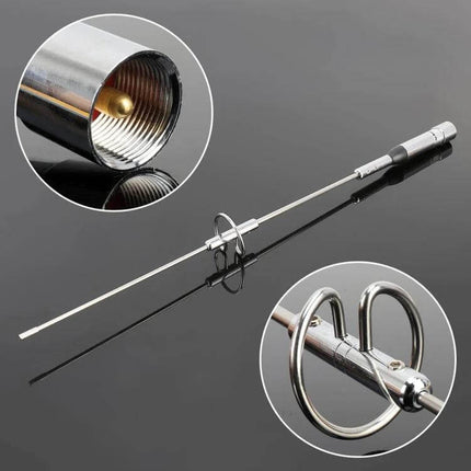 Dual Segment UV Car Radio Antenna for Vehicle Reception - stainless dual-segment 144/430MHz car whip with mount and connector