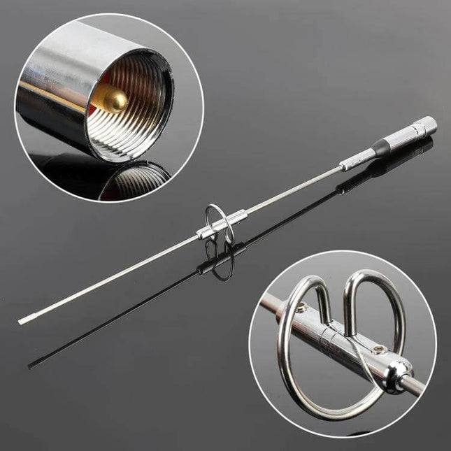 Dual Segment UV Car Radio Antenna for Vehicle Reception - stainless dual-segment 144/430MHz car whip with mount and connector