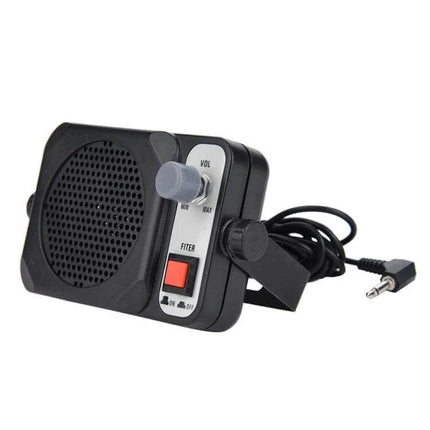 Car External Speakers For Radios Everyday In Car Audio compact external speaker module with volume knob red power switch and 3.5mm plug