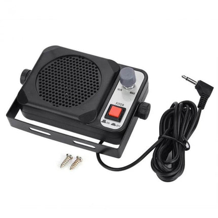 Car External Speakers For Radios Everyday In Car Audio compact external speaker kit with volume knob red power switch and 3.5mm plug
