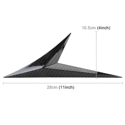 Carbon Fiber Decorative Sticker for Honda 10th Generation Civic Fenders - black carbon fiber fender accent 28cm x 10.5cm
