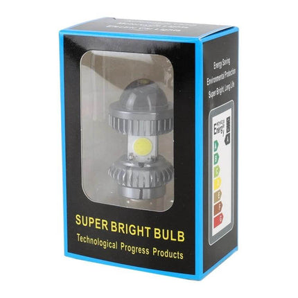 White LED Headlight for Motorcycles with Everyday Riding Illumination - packaged super bright bulb for better night visibility