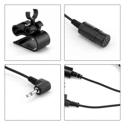 Car Microphone for Pioneer Car Audio 4m Cable Rotatable - black rotatable mic head with 2.5mm plug and clip mounting