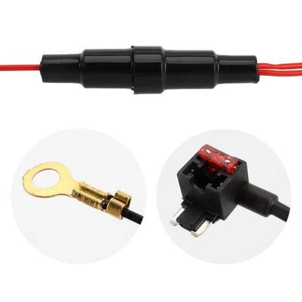 Toyota Car USB Charger With Ice Blue Light For Fast Charge - inline fuse holder and ring terminal connector for 12V automotive installation