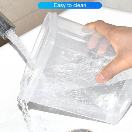 Car Back Seat Hook Trash Can for Organization and Storage - clear removable bin being rinsed under faucet, easy to clean and maintain