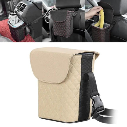 Car Back Seat Hook Trash Can for Organization and Storage