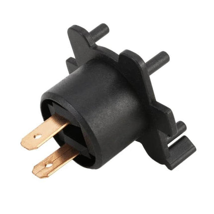 H7 Tail Lamp Holder For Mazda LED Bulb Adapter Kit showing black plastic H7 socket adapter with metal prongs for secure LED tail light fitment