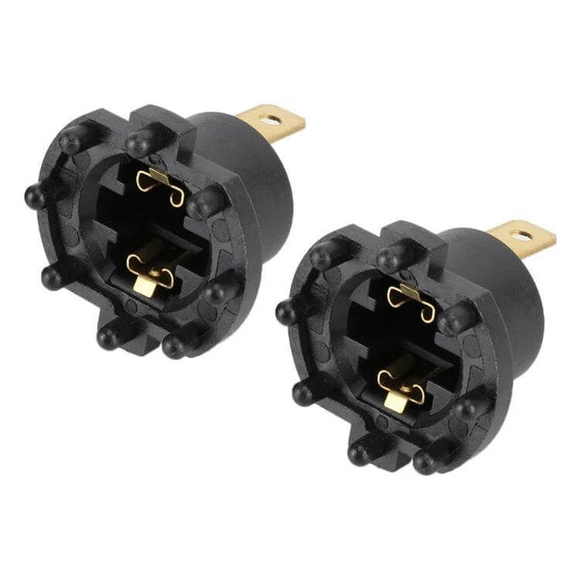 H7 Headlight Adapter For Secure LED Bulb Installation - pair of black plastic H7 adapters for stable LED bulb mounting